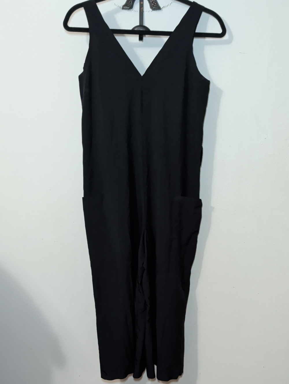Athleta Sarasota Cropped Wide Leg Jumpsuit Black Stretch Sporty Women's Size XXS